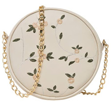 Deals and Offers on - ADISA women girls round embroided sling bag (SL5080) Deals, Discounts & Offers on - ADISA women girls round embroided sling bag (SL5080)