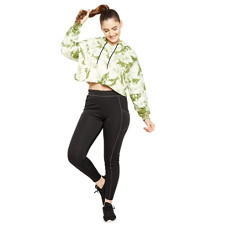 Deals, Discounts & Offers on Women - Clovia Women's Cotton Comfort Fit Tie-Dye Print Cropped Hoodie