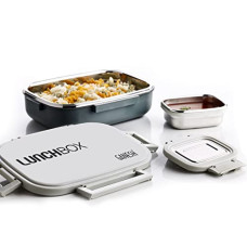 Deals and Offers on - GANESH Stainless Steel Amaze Insulated Lunch Box with 4 Side Lock Lid, 900 ml and Inner Stainless Steel Container, 200 ml Easy to Carry (Mulitcolor) Deals, Discounts & Offers on - GANESH Stainless Steel Amaze Insulated Lunch Box with 4 Side Lock Lid, 900 ml and Inner Stainless Steel Container, 200 ml Easy to Carry (Mulitcolor)