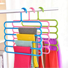 Deals and Offers on - Primelife Plastic 5 Layer Pants Clothes Hanger Wardrobe Storage Organizer Rack (Set of 3), 33L X 1B X 32H Cm (Assorted Colour) Deals, Discounts & Offers on - Primelife Plastic 5 Layer Pants Clothes Hanger Wardrobe Storage Organizer Rack (Set of 3), 33L X 1B X 32H Cm (Assorted Colour)