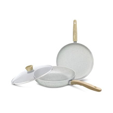 Deals and Offers on Cookware - Nirlep Joy Series 25 cm Tawa & 20cm Frying Pan with Glass lid Set|Granite Non-Stick Set| Induction Base| Easy Cooking| Easy to Clean| Soft Touch Handles | Cookware Set| 1-Yr Warranty by Bajaj| Grey Deals, Discounts & Offers on Cookware - Nirlep Joy Series 25 cm Tawa & 20cm Frying Pan with Glass lid Set|Granite Non-Stick Set| Induction Base| Easy Cooking| Easy to Clean| Soft Touch Handles | Cookware Set| 1-Yr Warranty by Bajaj| Grey