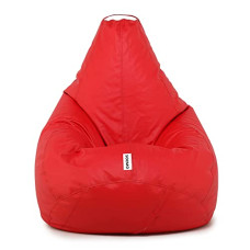 Deals and Offers on Furniture - Amazon Brand - Solimo XXL Faux Leather Bean Bag Cover Without Beans (Red) Deals, Discounts & Offers on Furniture - Amazon Brand - Solimo XXL Faux Leather Bean Bag Cover Without Beans (Red)