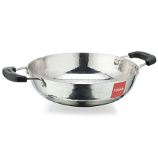 Deals, Discounts & Offers on  - Tosaa Stainless Steel Matahr Kadai with Handle Size 12,25 cm, Silver