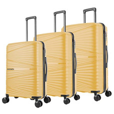 Deals, Discounts & Offers on  - Nasher Miles Mumbai Hard-Sided Polypropylene Luggage Set of 3 Yellow Trolley Bags (55, 65 & 75 cm)
