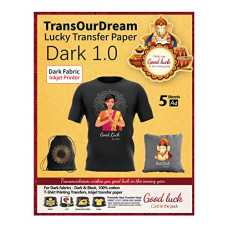Deals and Offers on - TransOurDream Heat Transfer Paper for T Shirt Printing Machine (5 Sheets, A4, Dark 1.0) Transfer Sheet Deals, Discounts & Offers on - TransOurDream Heat Transfer Paper for T Shirt Printing Machine (5 Sheets, A4, Dark 1.0) Transfer Sheet