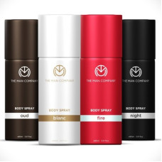 Deals, Discounts & Offers on  - THE MAN COMPANY Blanc, Fire, Night & Oud Deodorant Set | Long-Lasting Freshness Deodorant Spray - For Men & Women(600 ml, Pack of 4)