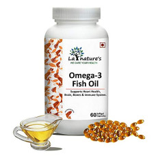 Deals, Discounts & Offers on  - LA NATURE'S Omega-3 Fish Oil 60 Capsules- 1000mg, High-Potency 180mg EPA & 120mg DHA Lemon-Flavored Softgels for Heart, Brain, Joints, Eyes, and Skin Essential Omega-3 Fatty Acids