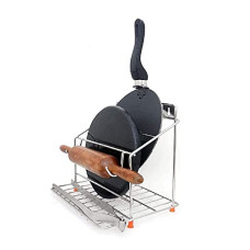 Deals and Offers on - NH10 DESIGNS Stainless Steel Chakla Belan and Tawa Stand Deals, Discounts & Offers on - NH10 DESIGNS Stainless Steel Chakla Belan and Tawa Stand