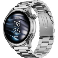 Deals and Offers on - Noise Mettle 1.4'' display, Stainless Steel finish with Metal Strap, Bluetooth Calling Smartwatch(Silver Strap, Regular) Deals, Discounts & Offers on - Noise Mettle 1.4'' display, Stainless Steel finish with Metal Strap, Bluetooth Calling Smartwatch(Silver Strap, Regular)