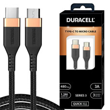 Deals, Discounts & Offers on  - Duracell Type-C To Micro 1.2M braided Sync & Charge Cable, USB C to Micro Fast Charge Compatible