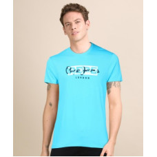 Deals and Offers on - Pepe JeansMen Printed Round Neck Pure Cotton Blue T-Shirt Deals, Discounts & Offers on - Pepe JeansMen Printed Round Neck Pure Cotton Blue T-Shirt