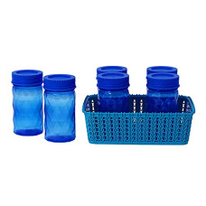 Deals and Offers on - Cutting EDGE Twister Airtight Plastic Mini Jars with Basket (225ml, Set of 6), Diamond Checkers Container Deals, Discounts & Offers on - Cutting EDGE Twister Airtight Plastic Mini Jars with Basket (225ml, Set of 6), Diamond Checkers Container