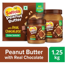 Deals, Discounts & Offers on Food and Health - Saffola Peanut Butter with Real Chocolate, Crunchy, High Protein, No Refined Sugar,Combo 1250 g