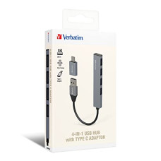 Deals and Offers on - VERBATIM USB HUB 2.0 4X USB-A Ports - Grey Deals, Discounts & Offers on - VERBATIM USB HUB 2.0 4X USB-A Ports - Grey