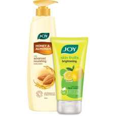 Deals, Discounts & Offers on  - Joy Honey & Almonds Body Lotion 500ml | Skin Fruits Lemon Brightening Face Wash 150ml ( Combo Pack )(2 Items in the set)