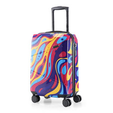 Deals, Discounts & Offers on  - Nasher Miles Manali Hard-Sided Polycarbonate Printed Luggage Bag Printed Luggage Bag Cabin Pink Multicolor 20 inch |55cm Trolley Bag
