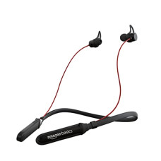 Deals, Discounts & Offers on Headphones - Amazon Basics in-Ear Bluetooth 5.0 Neckband with Up to 30 Hours Playtime, Magnetic Earbuds, Voice Assistant, Dual Pairing and IPX6 Rated, with Mic (Black)