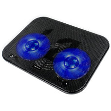 Deals, Discounts & Offers on Laptop Accessories - Amazon Basics Laptop Cooling Pad, USB Powered Portable Gaming Laptop Cooler Stand | Quiet 2 Fans with Blue LED Light | 2 Viewing Angles | Slim Chill Mat