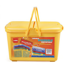 Deals and Offers on - Cello Multimate Plastic Small Laundry Basket (Yellow) Deals, Discounts & Offers on - Cello Multimate Plastic Small Laundry Basket (Yellow)