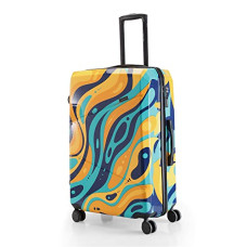 Deals, Discounts & Offers on  - Nasher Miles Manali Hard-Sided Polycarbonate Printed Luggage Bag Check-in Orange Multicolor 28 inch |75cm Trolley Bag
