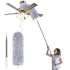 Deals, Discounts & Offers on Home Improvement - Microfiber 15-100 inch Wet or Dry Duster with Extension Pole,Washable Bendable Head Ceiling Fan Duster Cleaner with Long Handle