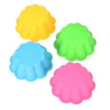 Deals and Offers on - Clazkit Silicone Reusable Big Flower Shaped Muffin Moulds (Multicolor) - Set of 8 Deals, Discounts & Offers on - Clazkit Silicone Reusable Big Flower Shaped Muffin Moulds (Multicolor) - Set of 8