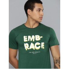 Deals and Offers on - HRX by Hrithik RoshanMen Printed Round Neck Pure Cotton Green T-Shirt Deals, Discounts & Offers on - HRX by Hrithik RoshanMen Printed Round Neck Pure Cotton Green T-Shirt