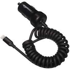Deals, Discounts & Offers on Mobile Accessories - amazon basics Apple Certified High Speed Lightning Car Charger For Apple Devices With Coiled Cable- 5V 12 Watts - 1.5 Foot - Black