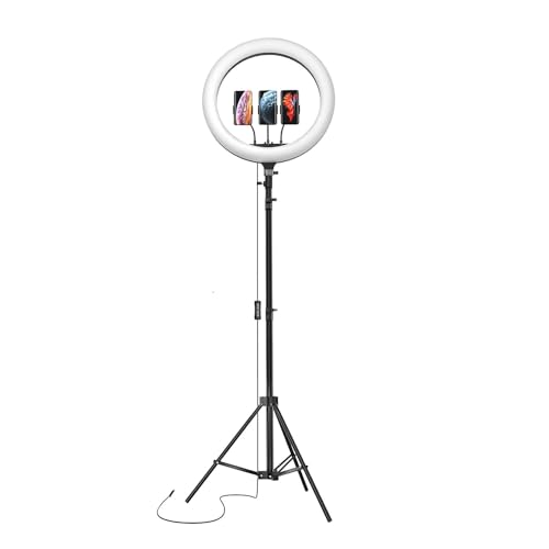 Amazon.com : Yidoblo 18 Inch 96W 480 SMD LED Ring Light Bi Color Dimmable  Photo Studio Video Portrait Film Selfie YouTube Photography Continuous  Lights with Phone/Camera Bracket, Makeup Mirror White : Electronics