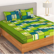 Deals and Offers on - Bedspun 150 TC Microfiber Double Geometric Flat Bedsheet(Pack of 1, Green) Deals, Discounts & Offers on - Bedspun 150 TC Microfiber Double Geometric Flat Bedsheet(Pack of 1, Green)