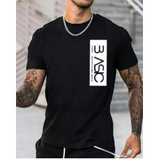Deals, Discounts & Offers on  - METRONAUTPrinted Men Round Neck Reversible Cotton Blend Black T-Shirt
