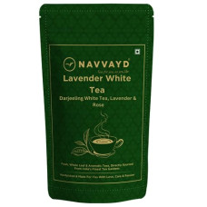 Deals, Discounts & Offers on  - Navvayd Organic Lavender White Tea, With Real Lavender Flower & Rose Petals, Loose Leaf (50 Gm)