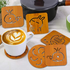 Deals and Offers on - Wolpin Wood Table Coasters (Pack of 6 Pcs) Bamboo Tea Coasters Heat Insulation Pad Deals, Discounts & Offers on - Wolpin Wood Table Coasters (Pack of 6 Pcs) Bamboo Tea Coasters Heat Insulation Pad