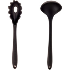 Deals, Discounts & Offers on  - Frenchware Ladle & Server, Premium Silicone Kitchen Utensil Set, Black Non-Stick Spatula(Pack of 2)