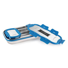 Deals and Offers on - CELLO Click It Stainless Steel Lunch Pack, Blue, 925ml | Stainless Steel Lunch Box with Veg Box | Lunch Box with Snap Lock | Perfect Deals, Discounts & Offers on - CELLO Click It Stainless Steel Lunch Pack, Blue, 925ml | Stainless Steel Lunch Box with Veg Box | Lunch Box with Snap Lock | Perfect