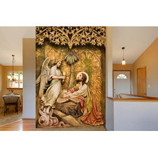 Deals, Discounts & Offers on Home Improvement - 999Store 3D Print Latest Door Living Room Bed Room Home Hall Wall Stickers Sheet roll Mural White Angel and Jesus Mural Wallpaper