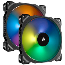 Deals and Offers on - Corsair ML140 140 mm Premium Magnetic Levitation RGB LED Fan - Black (Pack of 2) Deals, Discounts & Offers on - Corsair ML140 140 mm Premium Magnetic Levitation RGB LED Fan - Black (Pack of 2)