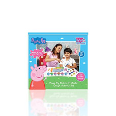 Deals, Discounts & Offers on  - ToyMagic Peppa Pig Soft Dough Match N' Mould Cube Activity Set with Moulding Lid|Pack of 6 Tubs 50gm Each |Water Based Dough|Art & Craft Kit|Birthday & Return Gift