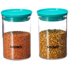 Deals and Offers on - Amazon Brand - Solimo Airtight Plastic Storage Containers, Set of 2 (900 ml each) (Blue) Deals, Discounts & Offers on - Amazon Brand - Solimo Airtight Plastic Storage Containers, Set of 2 (900 ml each) (Blue)