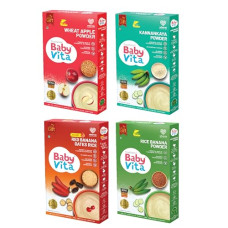 Deals and Offers on - Babyvita Nutribox Plus - Kannankaya Powder, Wheat Apple Powder, Rice Banana Powder, and Instant Red Banana Dates Rice Powder Combo Pack Meal Kit (4 x 50g) Deals, Discounts & Offers on - Babyvita Nutribox Plus - Kannankaya Powder, Wheat Apple Powder, Rice Banana Powder, and Instant Red Banana Dates Rice Powder Combo Pack Meal Kit (4 x 50g)