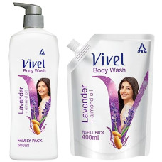 Deals, Discounts & Offers on  - VIVEL Body Wash, Lavender and Almond Oil, 500 ml And 400 ml