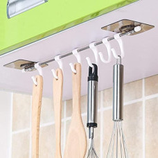 Deals and Offers on - E-Cosmos EC-18-PC Magic Sticker Plastic ABS Stainless Steel Series Self Adhesive 6 Hooks Hanger (White, 40 X 7 cm, Medium) Deals, Discounts & Offers on - E-Cosmos EC-18-PC Magic Sticker Plastic ABS Stainless Steel Series Self Adhesive 6 Hooks Hanger (White, 40 X 7 cm, Medium)