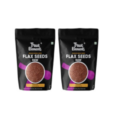 Deals, Discounts & Offers on  - True Elements Flax Seeds Raw 1kg (500gm*Pack of 2) - Buy 1 Get 1 FREE | Fibre Rich Alsi Seeds | Flax Seeds for Hair Growth | Seeds