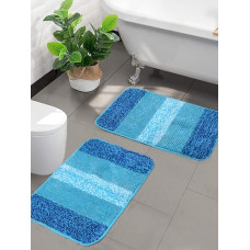 Deals and Offers on - Saral Home Microfiber Striped Anti-Skid Set of 2 Bathmats (Turquoise,35X50 cm) Deals, Discounts & Offers on - Saral Home Microfiber Striped Anti-Skid Set of 2 Bathmats (Turquoise,35X50 cm)