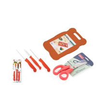 Deals, Discounts & Offers on  - Ritu Chopping Board Wooden No.1 & 3 Pcs Knife Set & Multipurpose Kitchen Scissor