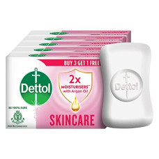 Deals and Offers on - Dettol Skincare Moisturizing Beauty Bathing Soap Bar (300gm)| With 2x moisturizers & Argan Oil| Softer Skin , 75gm - Pack of 4 Deals, Discounts & Offers on - Dettol Skincare Moisturizing Beauty Bathing Soap Bar (300gm)| With 2x moisturizers & Argan Oil| Softer Skin , 75gm - Pack of 4