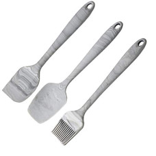 Deals and Offers on - Clazkit Premium Silicone Non-Stick Spatula and Brush with Scraperfor Cooking, Baking and Mixing with Stainless Steel Core,3-Pieces, Marble Color,Length 21cm Deals, Discounts & Offers on - Clazkit Premium Silicone Non-Stick Spatula and Brush with Scraperfor Cooking, Baking and Mixing with Stainless Steel Core,3-Pieces, Marble Color,Length 21cm