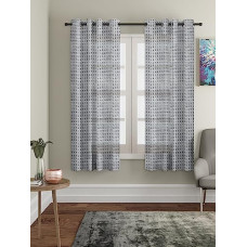 Deals and Offers on - Amazon Brand - Solimo Polyester Sheer Jacquard Window Curtains (Pack of 2, 5 Feet, Grey) Deals, Discounts & Offers on - Amazon Brand - Solimo Polyester Sheer Jacquard Window Curtains (Pack of 2, 5 Feet, Grey)