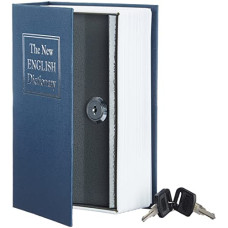 Deals and Offers on - Amazon Basics Book Safe With Key Lock, Small, Blue Deals, Discounts & Offers on - Amazon Basics Book Safe With Key Lock, Small, Blue