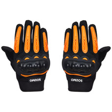 Deals and Offers on - Amazon Brand - Solimo Polyester Bike Riding Gloves with TPR Finger Armour, Black & Orange, XL, Cycling Deals, Discounts & Offers on - Amazon Brand - Solimo Polyester Bike Riding Gloves with TPR Finger Armour, Black & Orange, XL, Cycling